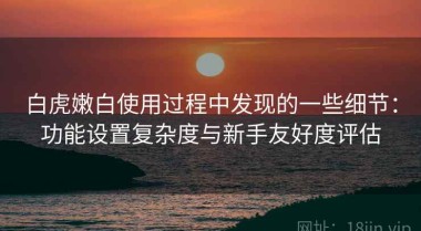 白虎嫩白使用过程中发现的一些细节：功能设置复杂度与新手友好度评估
