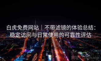 白虎免费网站｜不带滤镜的体验总结：稳定访问与日常使用的可靠性评估