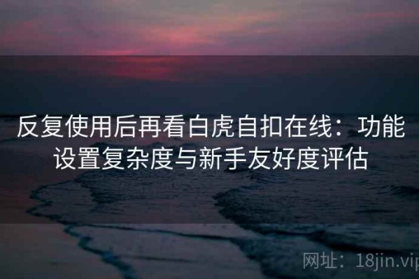 反复使用后再看白虎自扣在线：功能设置复杂度与新手友好度评估