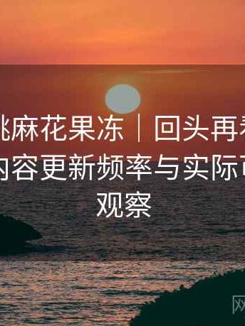 天美蜜桃麻花果冻｜回头再看的使用体会：内容更新频率与实际可用性的观察