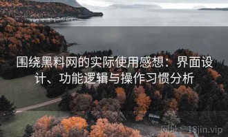 围绕黑料网的实际使用感想：界面设计、功能逻辑与操作习惯分析