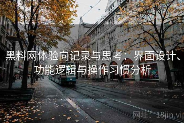 黑料网体验向记录与思考：界面设计、功能逻辑与操作习惯分析