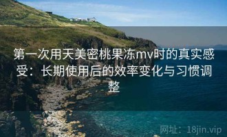 第一次用天美密桃果冻mv时的真实感受：长期使用后的效率变化与习惯调整