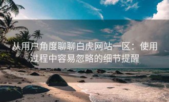 从用户角度聊聊白虎网站一区：使用过程中容易忽略的细节提醒