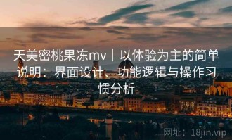 天美密桃果冻mv｜以体验为主的简单说明：界面设计、功能逻辑与操作习惯分析