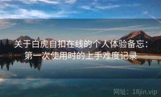 关于白虎自扣在线的个人体验备忘：第一次使用时的上手难度记录