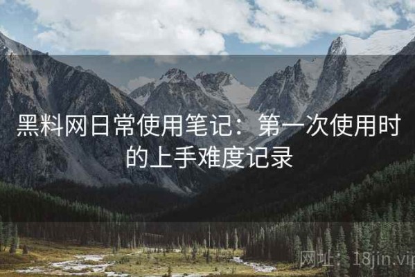 黑料网日常使用笔记：第一次使用时的上手难度记录