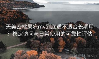 天美密桃果冻mv到底适不适合长期用？稳定访问与日常使用的可靠性评估