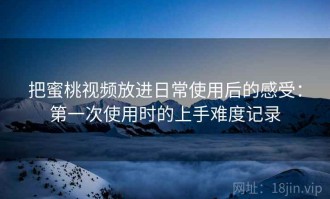 把蜜桃视频放进日常使用后的感受：第一次使用时的上手难度记录
