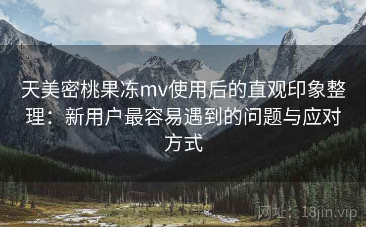 天美密桃果冻mv使用后的直观印象整理：新用户最容易遇到的问题与应对方式