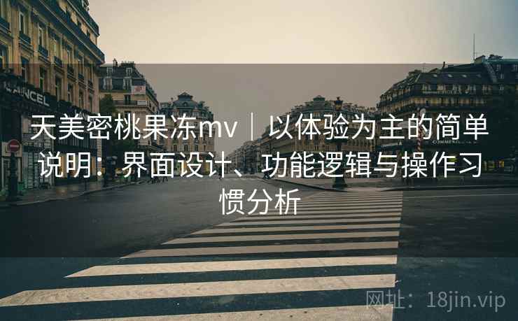 天美密桃果冻mv｜以体验为主的简单说明：界面设计、功能逻辑与操作习惯分析