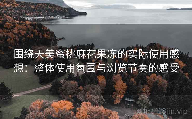 围绕天美蜜桃麻花果冻的实际使用感想：整体使用氛围与浏览节奏的感受
