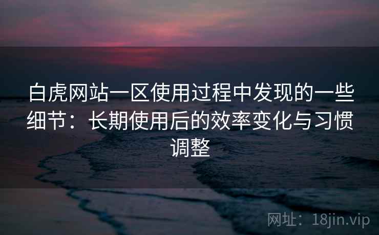 白虎网站一区使用过程中发现的一些细节:长期使用后的效率变化与习惯调整 白虎网站一区使用过程中发现的一些细节:长期使用后的效率变化与习惯调整