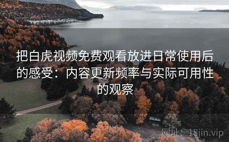 把白虎视频免费观看放进日常使用后的感受：内容更新频率与实际可用性的观察