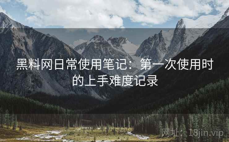 黑料网日常使用笔记：第一次使用时的上手难度记录