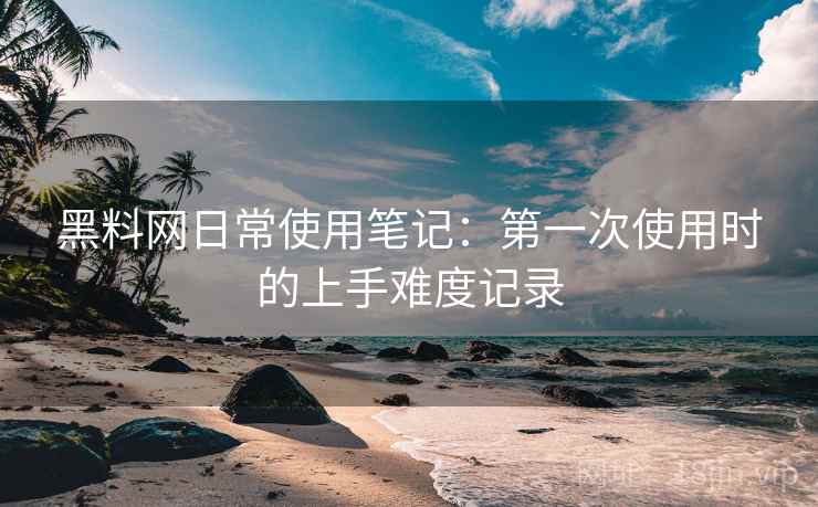 黑料网日常使用笔记：第一次使用时的上手难度记录