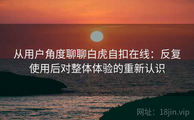 从用户角度聊聊白虎自扣在线：反复使用后对整体体验的重新认识